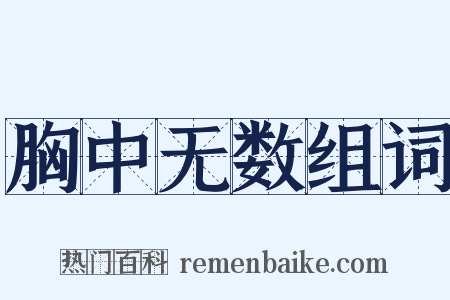 胸中无数组词是什么意思的图片
